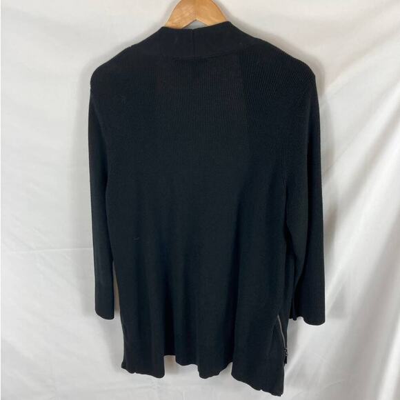 H By Halston Black Ribbed Cardigan Side Zip Size XL - Picture 6 of 6